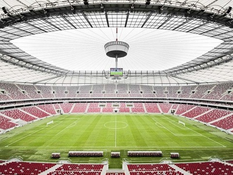 Poland Warsaw stadium as field hospital