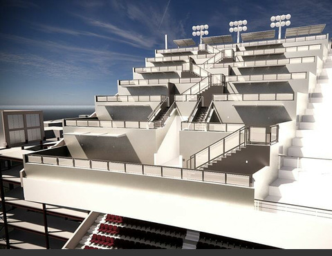 The balconies at Davis Wade Stadium Mississippi State University