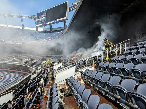 Fire at Mile High in Denver