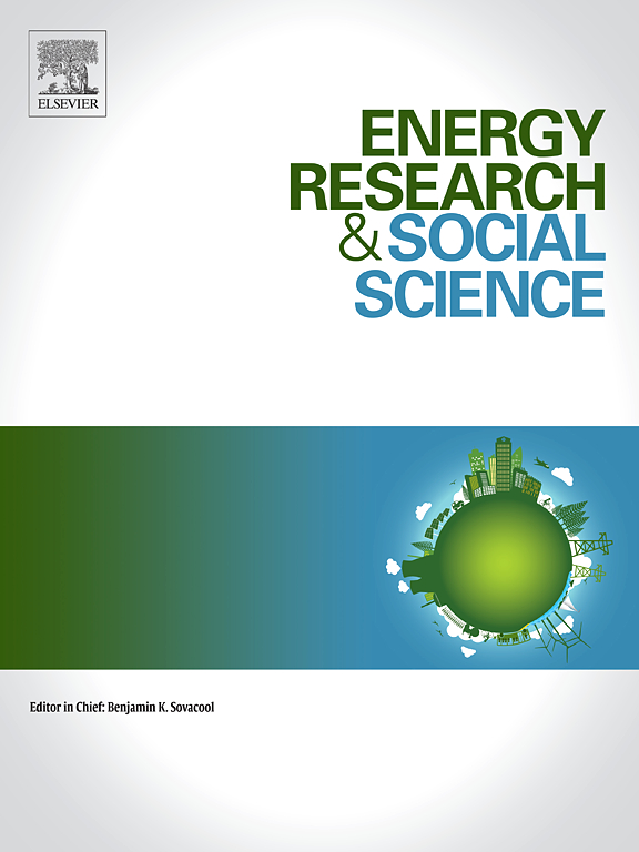 The front cover of Energy Research & Social Science journal