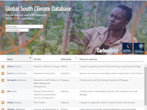 A screenshot of the Global South Climate Database