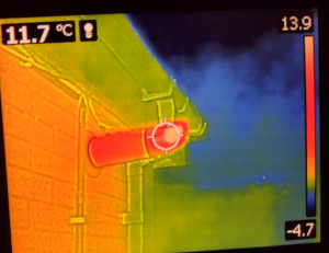  a thermal image highlighting heat being lost from a duct
