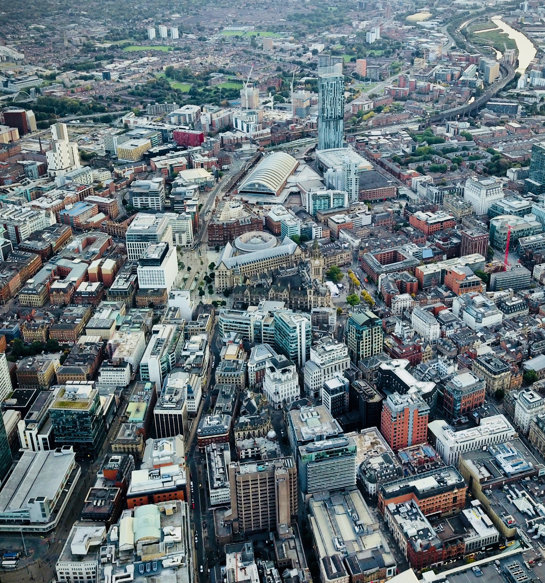 arial photograph of Manchester