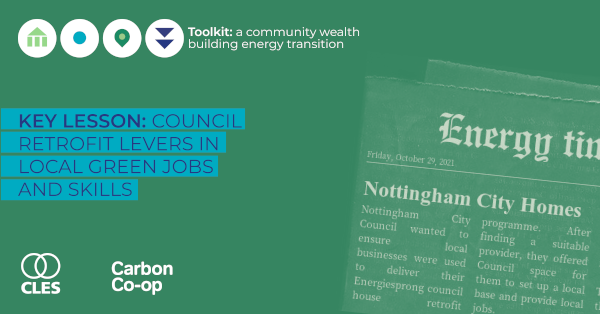 Toolkit: a community wealth building energy transition