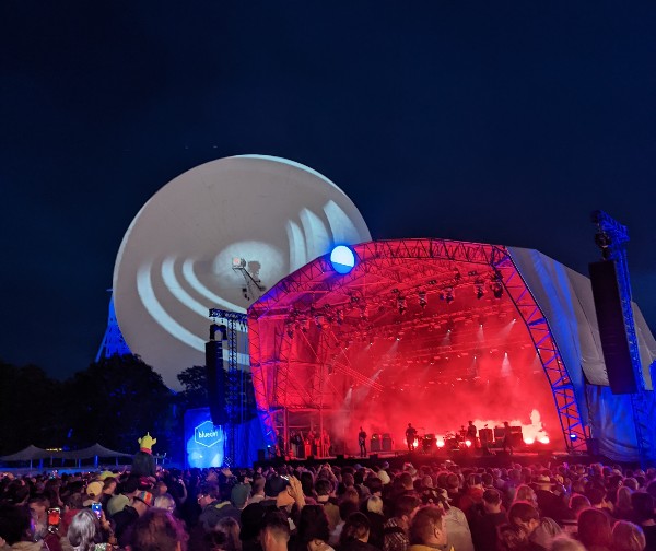 A photo of the main stage at Bluedot festival, Jodrell Bank