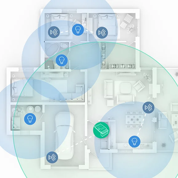 Diagram of a home monitoring network