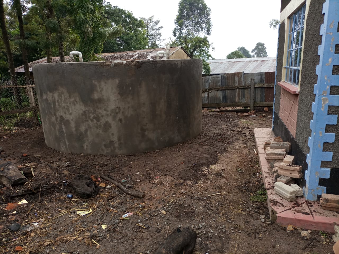 rainwater catchment curved brick tank