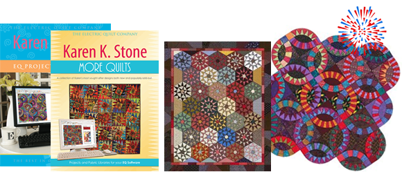 The Karen K. Stone add-ons install EQ project files, containing Karen’s gorgeous quilts, ready for you to print the templates, foundation patterns, or rotary-cutting charts at any size. You can also make changes to add your own touch! View Karen K Stone add-ons >>