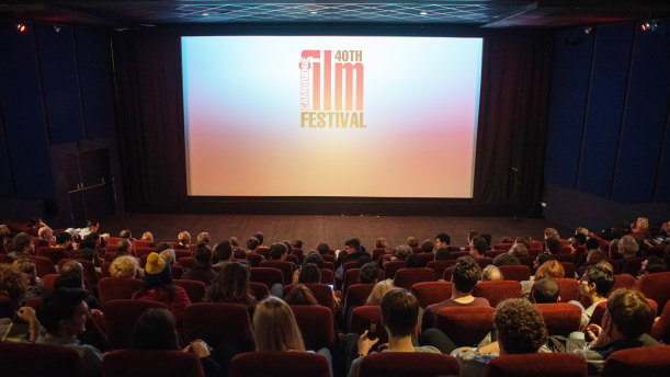 cinema audience with a screen 