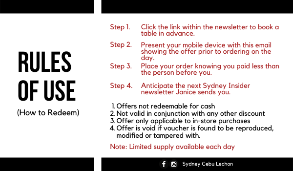 Voucher rules of use