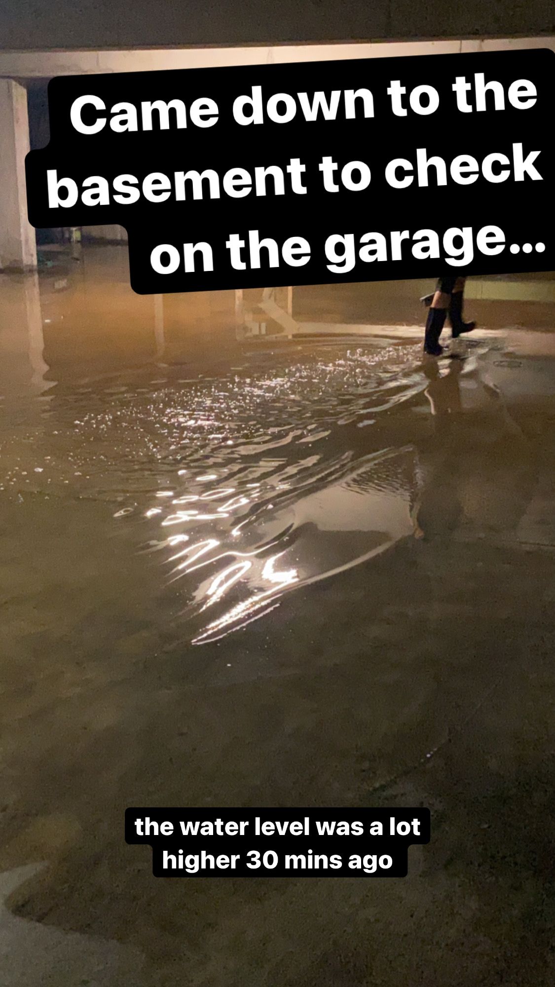 IG story about flooded garage @itsjanicefung