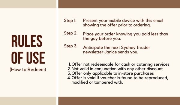Voucher rules of use