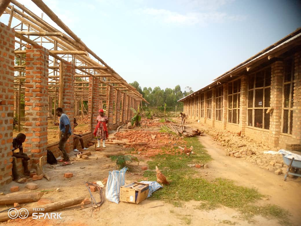 Large poultry house under construction