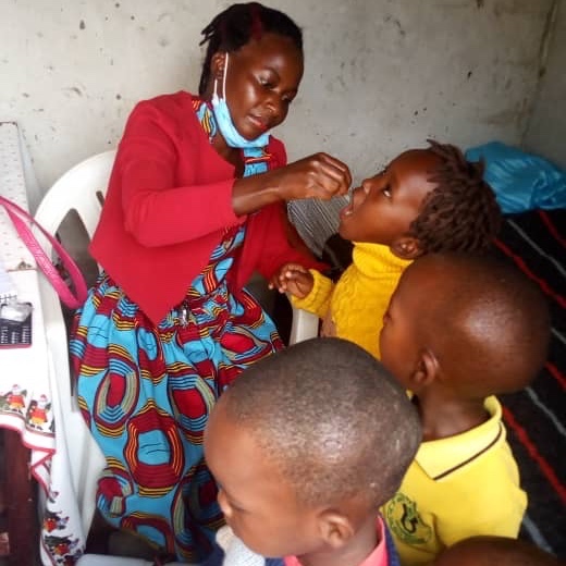 Mustard Seed Nursery School students receiving polio immunization