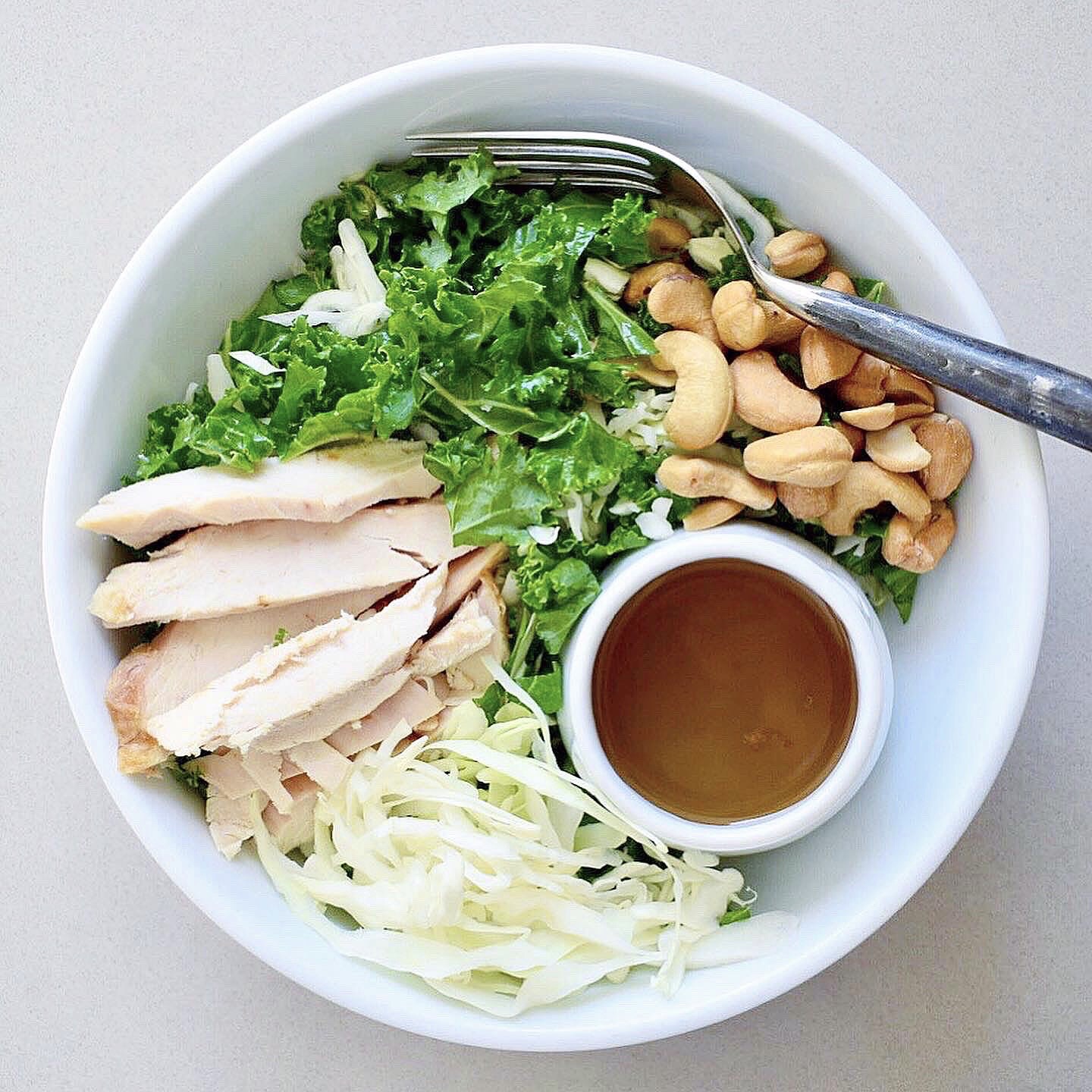 Cashew kale and chicken salad