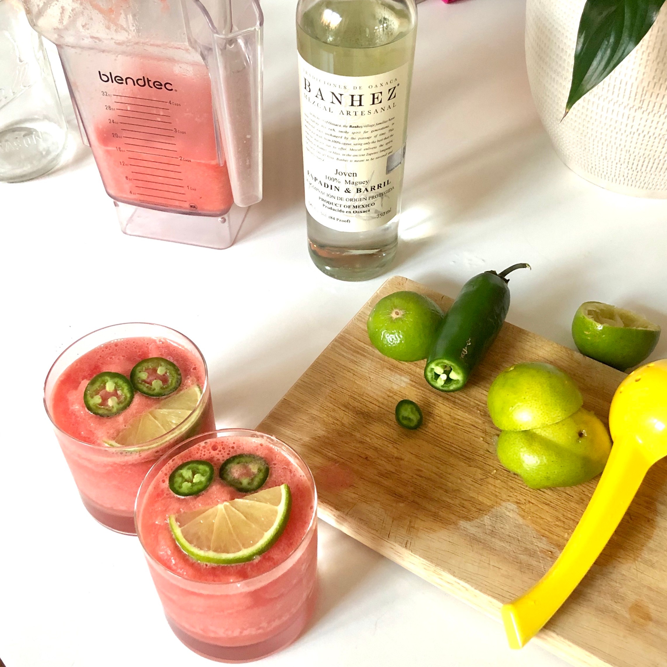 Spicy Watermelon Mezcal Margarita