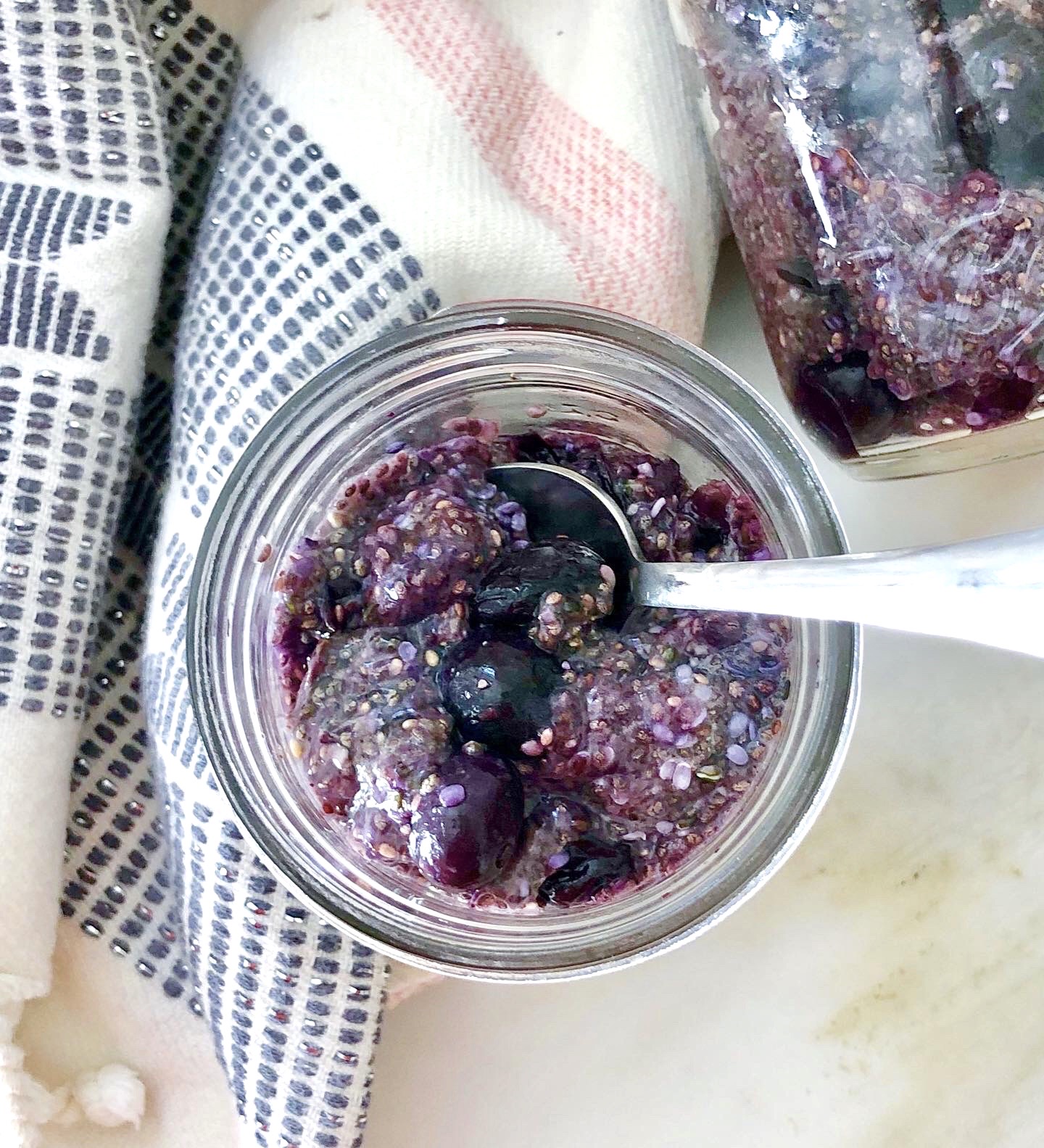 Chia and blueberry pudding