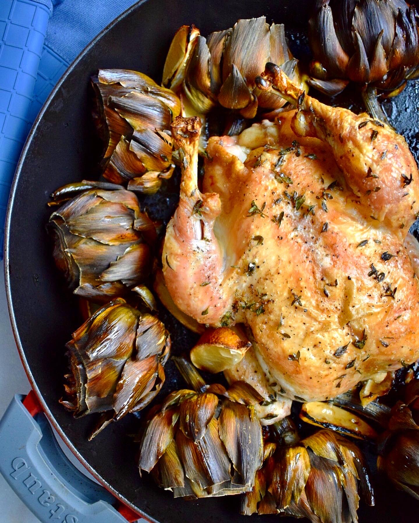 Roast Chicken with Artichokes & Lemons