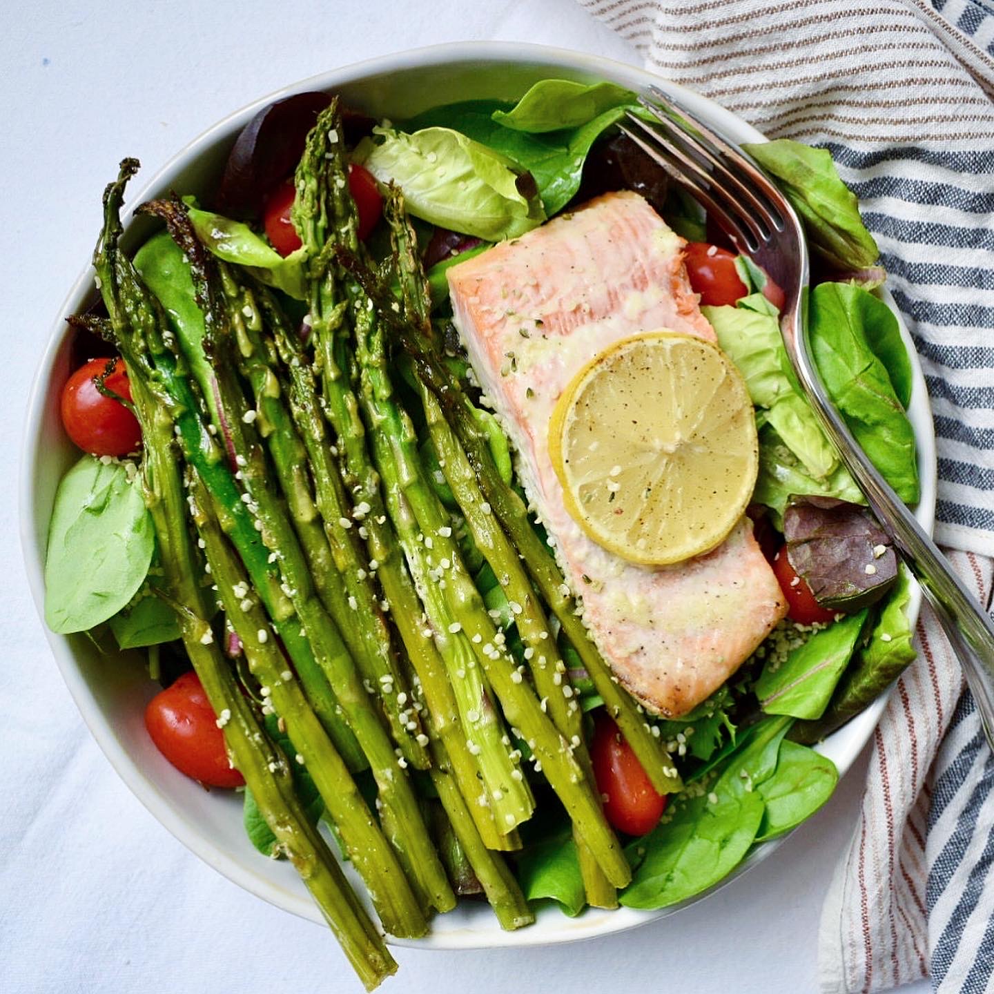 Asparagus and salmon