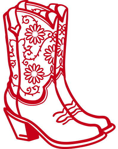 Floral cowboy boots animation.